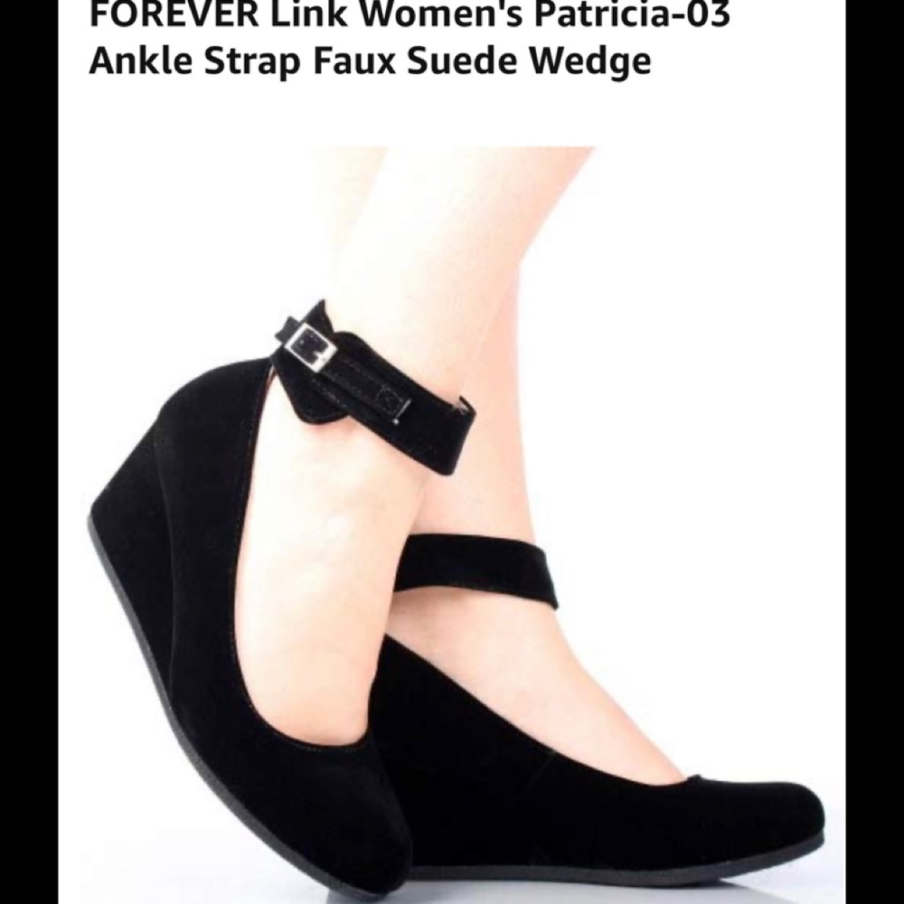 💰(SALE)💰FOREVER ANKLE STRAP SUEDE FAUX WEDGE 9